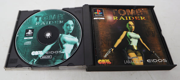 Vintage Sony Playstation 1 PS1 Pal Console Boxed SCPH-9002, Controller + Tomb Raider Video Game Lot Bundle Retro