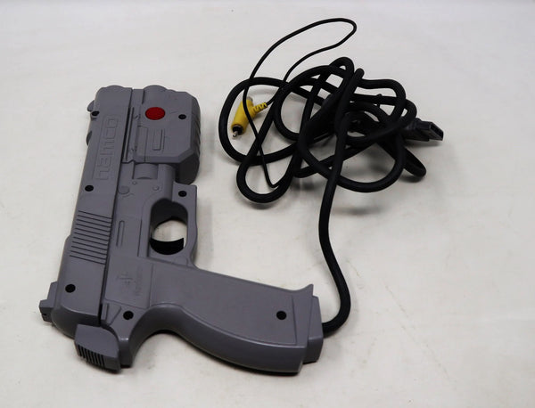Vintage 1997 90s Sony Playstation PS1 Namco Point Blank Video Game + 1996 G-Con45 Light Gun Controller Pal NPC-103 Retro Gaming