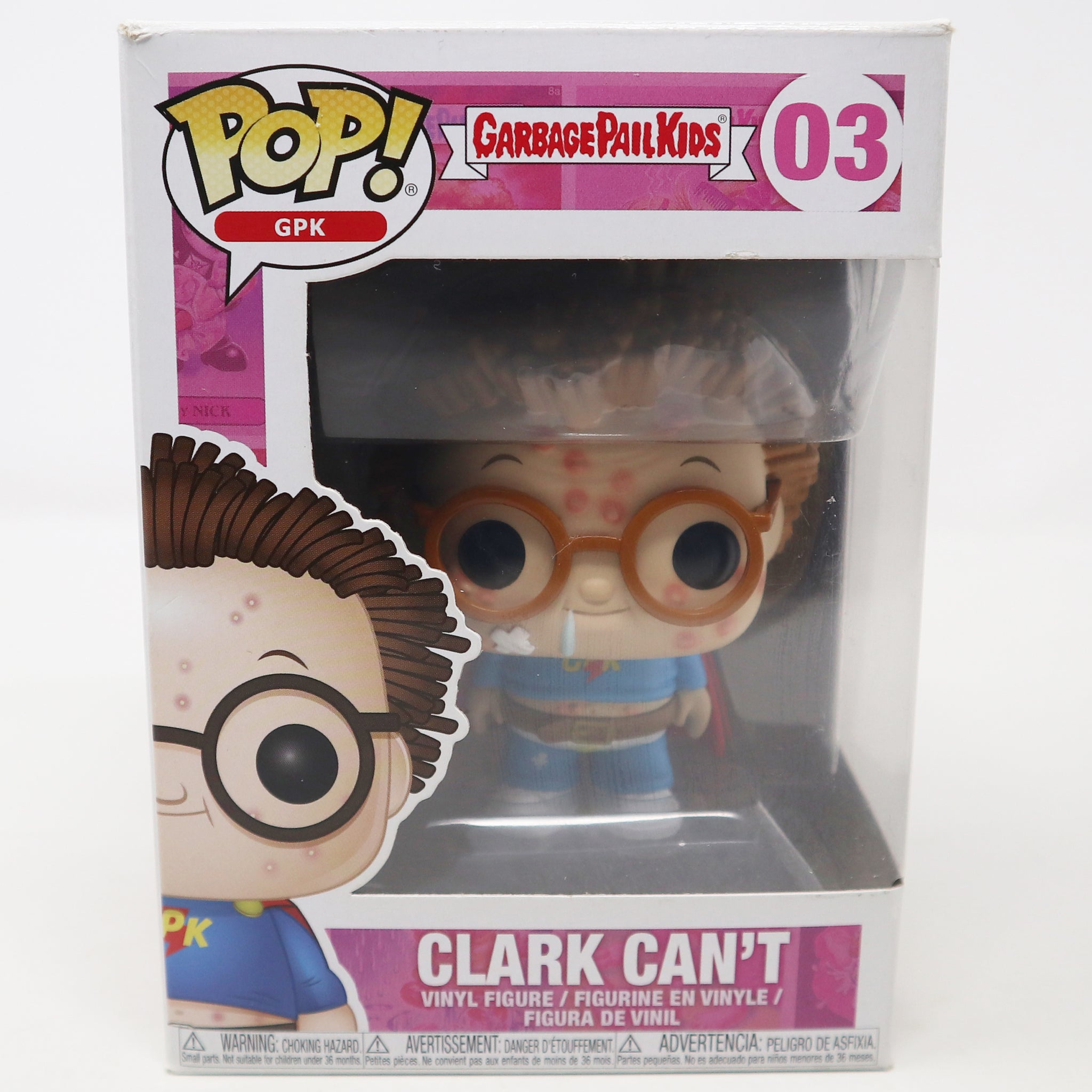 2018 Funko POP! GPK 03 Garbage Pail Kids Clark Can't Superman Vinyl Figure Boxed Retro