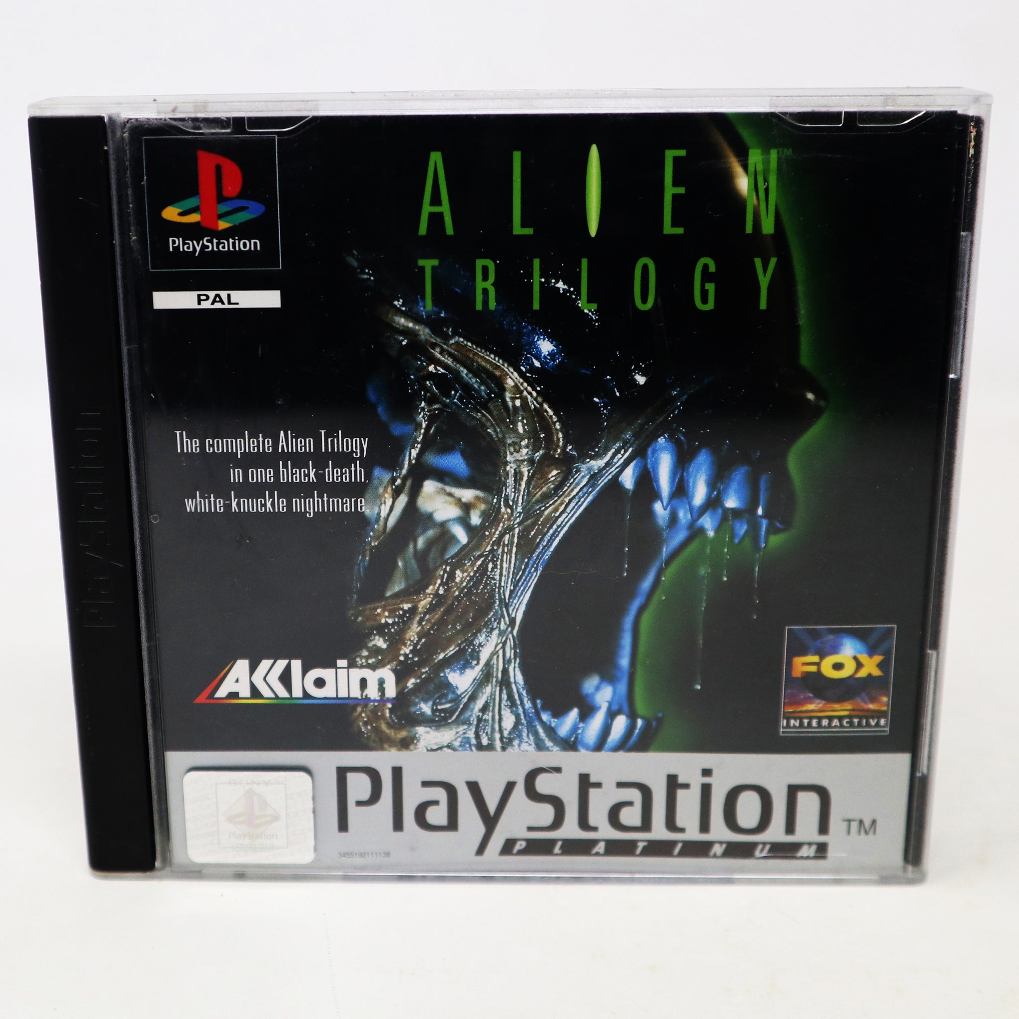 Vintage 1996 90s Playstation 1 PS1 Platinum Alien Trilogy Video Game Pal Version 1 Player