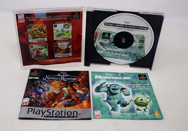 Vintage 2000 Playstation 1 PS1 Platinum Disney's Aladdin In Nasira's Revenge Video Game Pal Version 1 Player