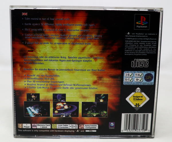 Vintage 1998 90s Playstation 1 PS1 Blast Radius Video Game Pal 1 Player Retro