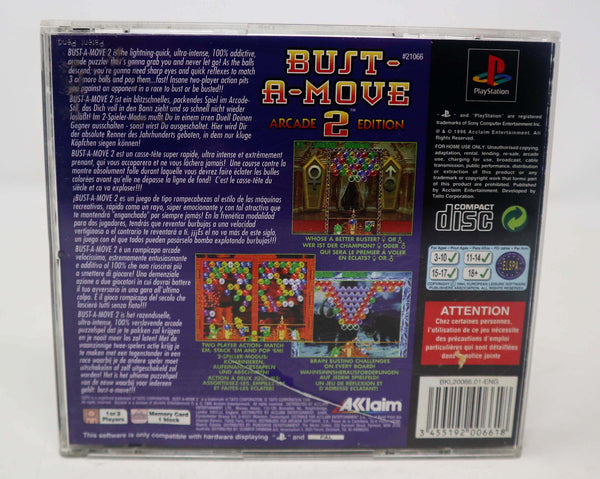 Vintage 1996 90s Playstation 1 PS1 Bust-A-Move Arcade 2 Edition Video Game Pal 1-2 Players