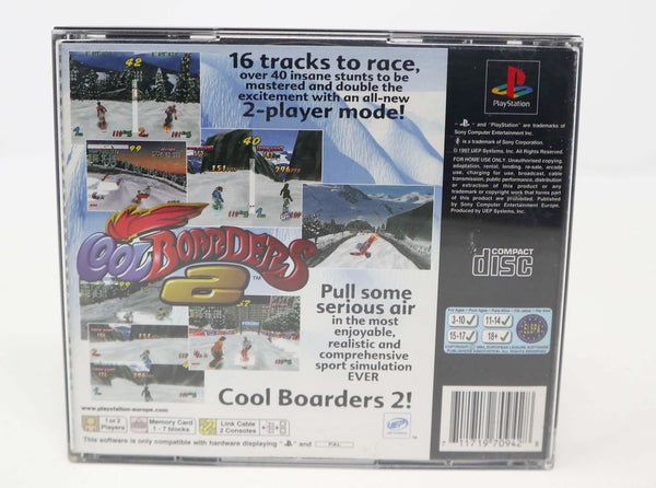 Vintage 1997 90s Playstation 1 PS1 Cool Boarders 2 Video Game Pal 1-2 Players Sport Simulation