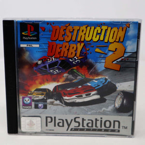 Vintage 1997 90s Playstation 1 PS1 Platinum Destruction Derby 2 Video Game Pal 1 Players Car Racing