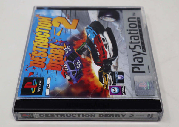 Vintage 1997 90s Playstation 1 PS1 Platinum Destruction Derby 2 Video Game Pal 1 Players Car Racing