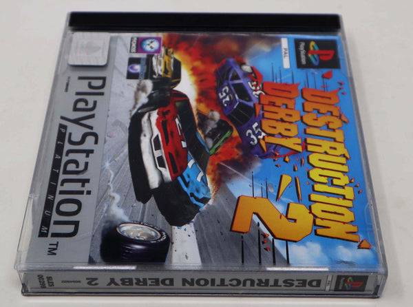 Vintage 1997 90s Playstation 1 PS1 Platinum Destruction Derby 2 Video Game Pal 1 Players Car Racing