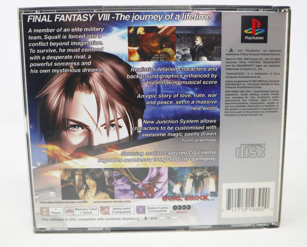 Vintage 2000 Playstation Platinum PS1 Final Fantasy VIII 8 Video Game Pal Version 1 Player Retro