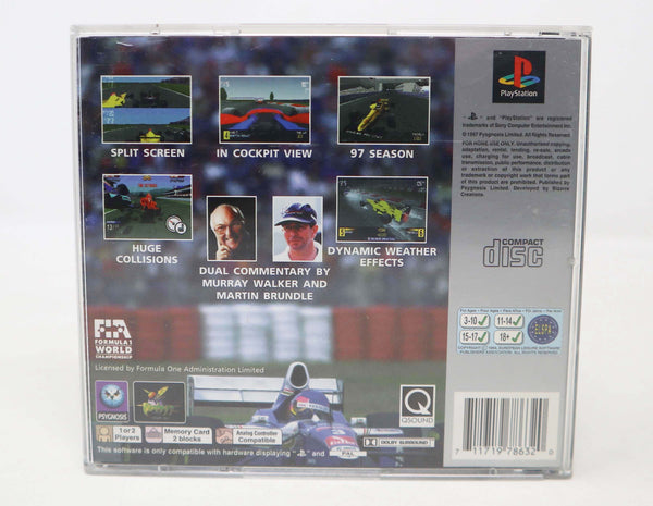 Vintage 1997 90s Playstation 1 PS1 Platinum Formula 1 97 Video Game Pal 1-2 Players F1