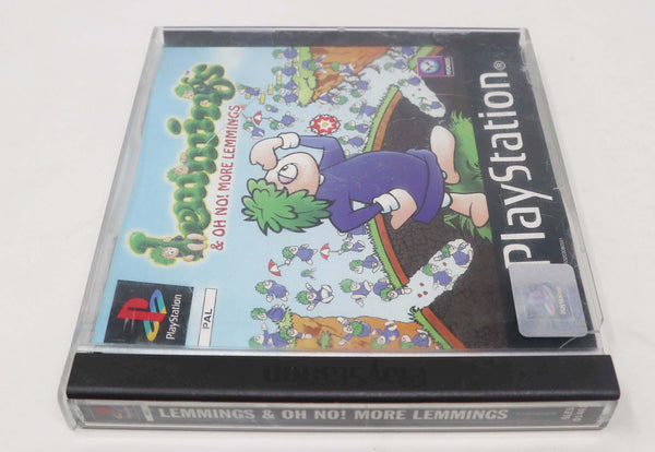 Vintage 1998 90s Playstation 1 PS1 Lemmings & Oh No! More Lemmings Video Game Pal 1 Player