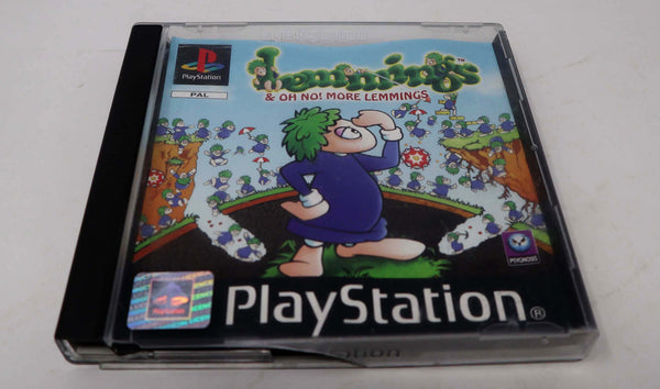 Vintage 1998 90s Playstation 1 PS1 Lemmings & Oh No! More Lemmings Video Game Pal 1 Player