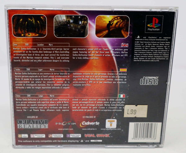 Vintage 2001 Playstation 1 PS1 Martian Gothic Unification Video Game Pal Version 1 Player