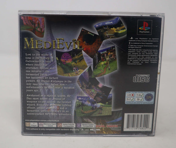 Vintage 1998 90s Playstation 1 PS1 Medievil Video Game Pal 1 Player