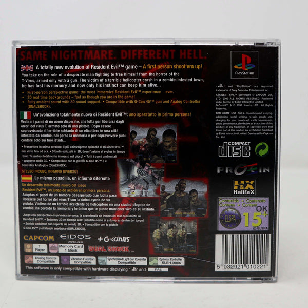 Vintage 2000 Playstation 1 PS1 Resident Evil Survivor Video Game Pal Version 1 Player