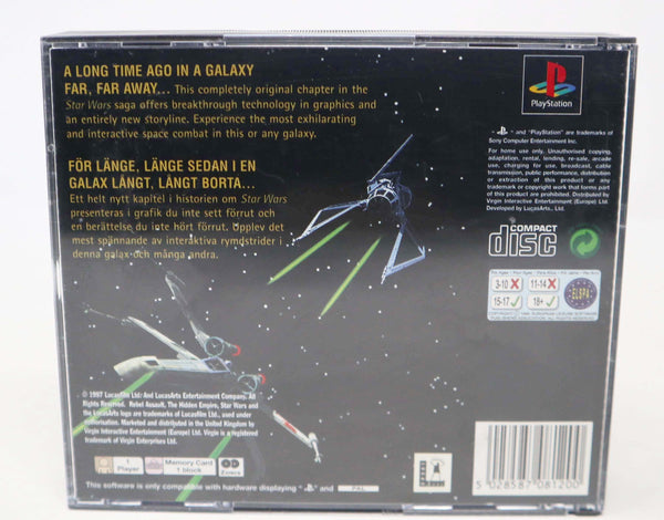 Vintage 1997 90s Playstation 1 PS1 Star Wars Rebel Assault II 2 Video Game Pal Version 1 Player