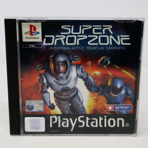 Vintage 2003 Playstation 1 PS1 Super Drop Zone Dropzone Intergalactic Rescue Mission Video Game Pal 1 Player Space