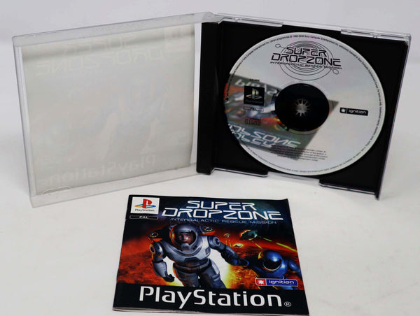 Vintage 2003 Playstation 1 PS1 Super Drop Zone Dropzone Intergalactic Rescue Mission Video Game Pal 1 Player Space