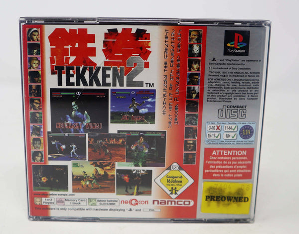 Vintage 1996 90s Playstation 1 PS1 Platinum Tekken 2 Video Game Pal 1-2 Players Fighting