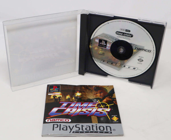 Vintage 1996 90s Playstation 1 PS1 Platinum Time Crisis Video Game Pal 1 Player Action