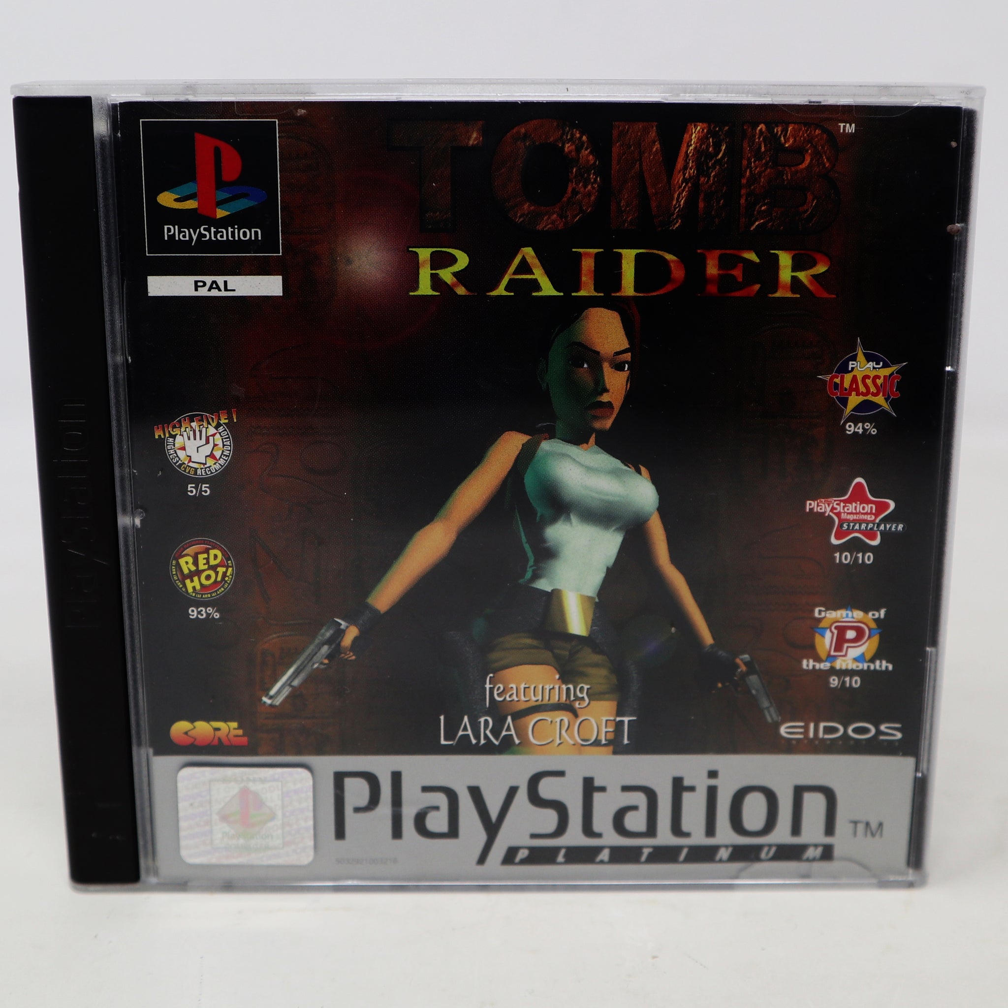 Vintage 1996 90s Playstation 1 PS1 Platinum Tomb Raider Lara Croft Video Game Pal Version 1 Player Retro