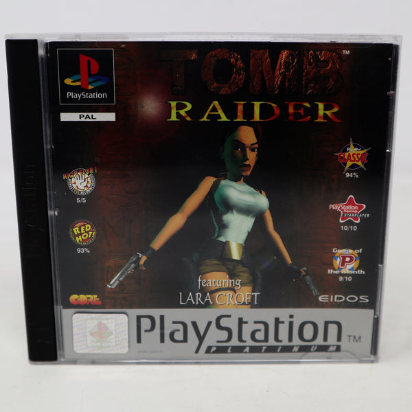 Vintage 1996 90s Playstation 1 PS1 Platinum Tomb Raider Lara Croft Video Game Pal Version 1 Player Retro