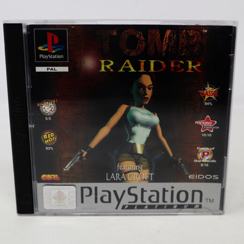 Vintage 1996 90s Playstation 1 PS1 Platinum Tomb Raider Lara Croft Video Game Pal Version 1 Player Retro