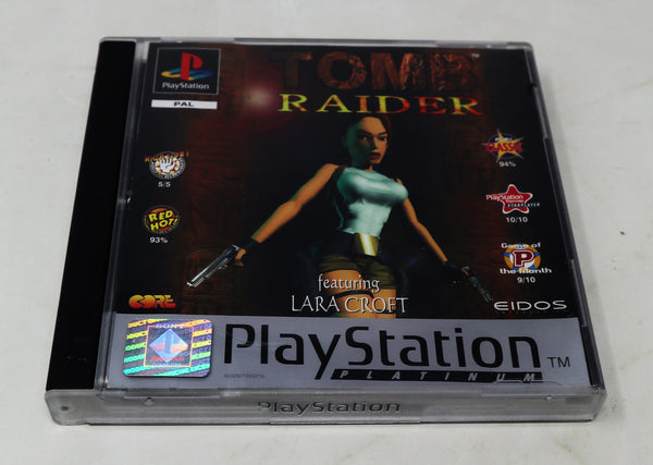Vintage 1996 90s Playstation 1 PS1 Platinum Tomb Raider Lara Croft Video Game Pal Version 1 Player Retro