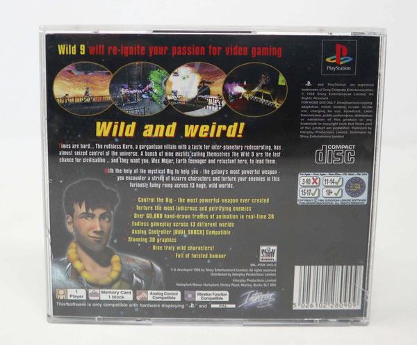 Vintage 1998 90s Playstation 1 PS1 Wild 9 Video Game Pal 1 Player