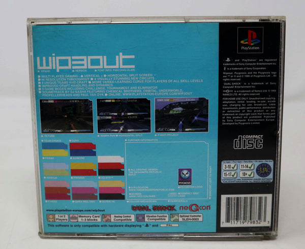 Vintage 1999 90s Playstation 1 PS1 Wip3out Wipeout 3 Video Game Pal 1-2 Players