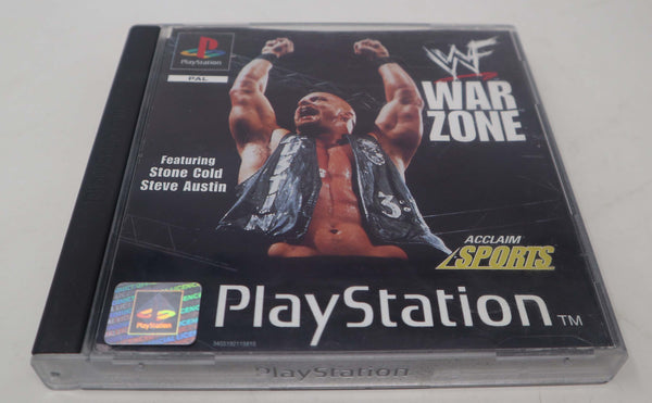 Vintage 1998 90s Playstation 1 PS1 World Wrestling Federation WWF War Zone Video Game Pal 1-2 Players Featuring Stone Cold Steve Austin