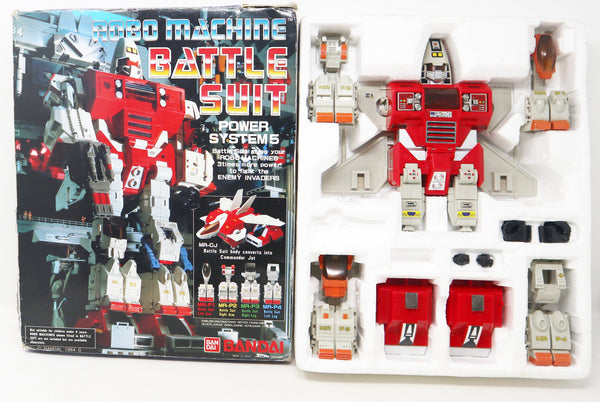 Vintage 1984 80s Bandai Gobots Robo Machine Battle Suit Power System 5 Transforming Action Figure Robot Boxed Rare Red Version Retro