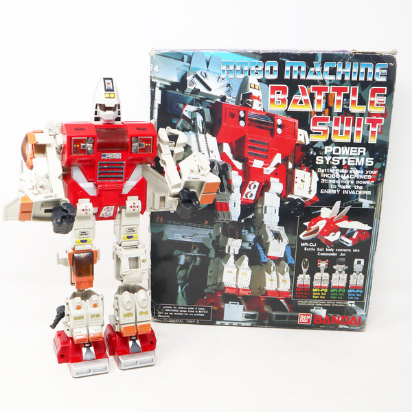 Vintage 1984 80s Bandai Gobots Robo Machine Battle Suit Power System 5 Transforming Action Figure Robot Boxed Rare Red Version Retro