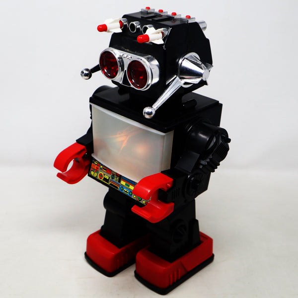 Vintage Saturn The 13" Giant Walking Robot Toy Figure Boxed Rare Battery Powered Light-Up Eyes (Walk-Stop-Walk Action Not Working)