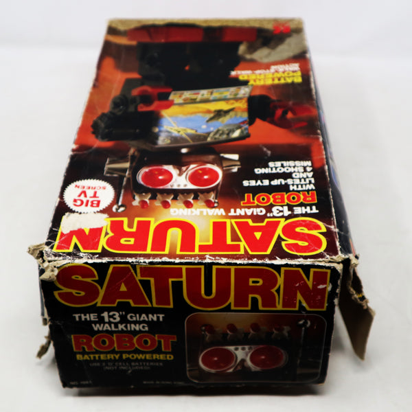 Vintage Saturn The 13" Giant Walking Robot Toy Figure Boxed Rare Battery Powered Light-Up Eyes (Walk-Stop-Walk Action Not Working)