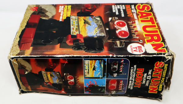 Vintage Saturn The 13" Giant Walking Robot Toy Figure Boxed Rare Battery Powered Light-Up Eyes (Walk-Stop-Walk Action Not Working)