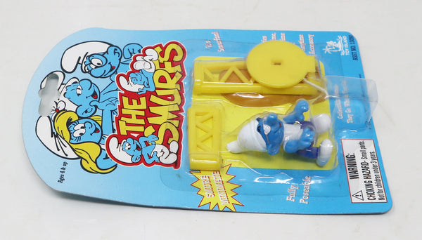 Vintage 1996 90s Toy Island Peyo The Smurfs Smurf Minimates Swimmer Diver Fully Poseable 2" Figure No. 13050 MOC Carded Retro