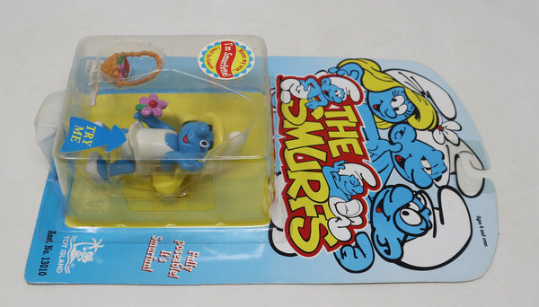 Vintage 1996 90s Ideal Toy Island Peyo The Smurfs Smurfette Smelling Flowers Fully Poseable 3" Animated Action Figure No. 13010 MOC Carded