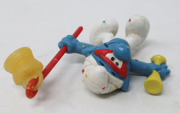 Vintage Bully Peyo The Smurfs Carnival Smurf 2" PVC Figure Figurine West Germany Retro