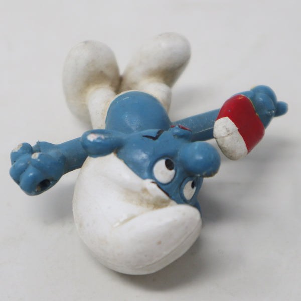 Vintage Schleich Peyo The Smurfs Smurf Holding Ice Cream Lolly Popsicle 2" PVC Figure Figurine West Germany Retro