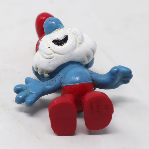 Vintage Schleich Peyo The Smurfs Papa Smurf 2" PVC Figure Figurine West Germany Retro