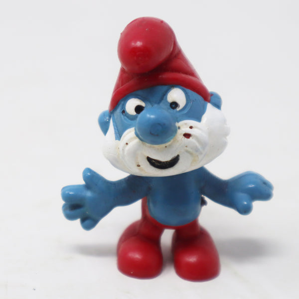 Vintage Schleich Peyo The Smurfs Papa Smurf 2" PVC Figure Figurine West Germany Retro