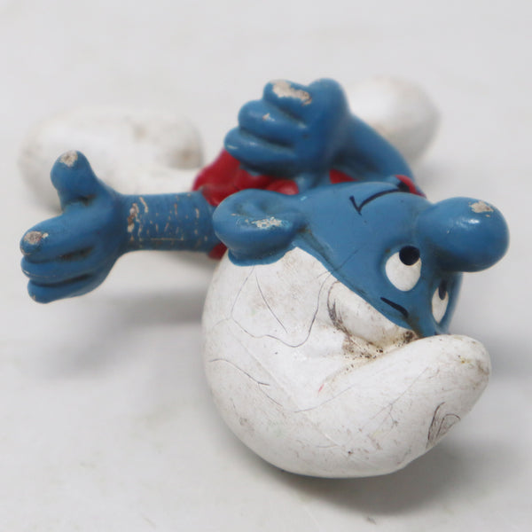 Vintage Schleich Peyo The Smurfs Smurf Wearing Red Shirt 2" PVC Figure Figurine West Germany Retro