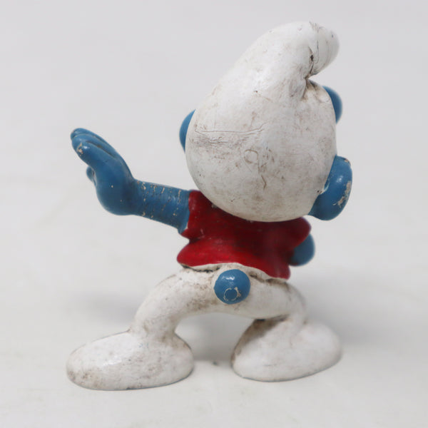 Vintage Schleich Peyo The Smurfs Smurf Wearing Red Shirt 2" PVC Figure Figurine West Germany Retro
