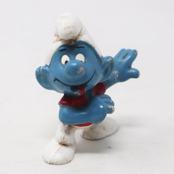 Vintage Schleich Peyo The Smurfs Smurf Wearing Red Shirt 2" PVC Figure Figurine West Germany Retro
