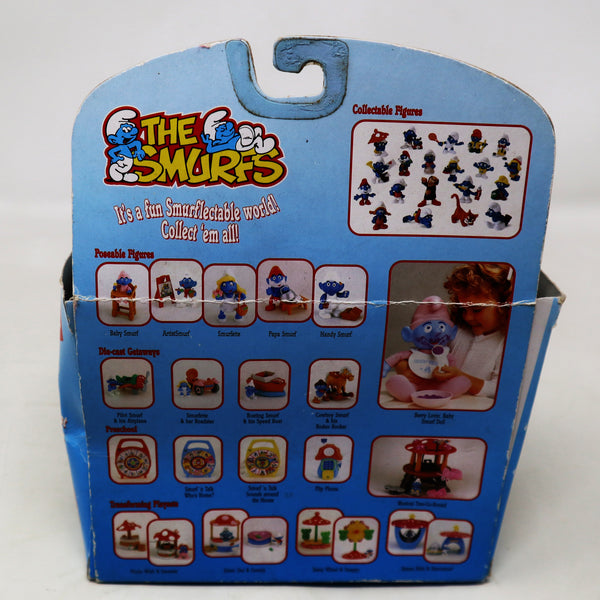 Vintage 1996 90s Irwin Toy Island Peyo The Smurfs Die-Cast Rocking Horse Rocker With Cowboy Smurf Poseable Figure Boxed Retro