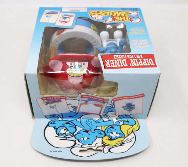 Vintage 1996 90s Ideal Toy Island Peyo The Smurfs Dippin' Diner / Fishin' Hole 2-in-1 Fun Playset Exclusive Greedy Figure MISB Boxed Sealed