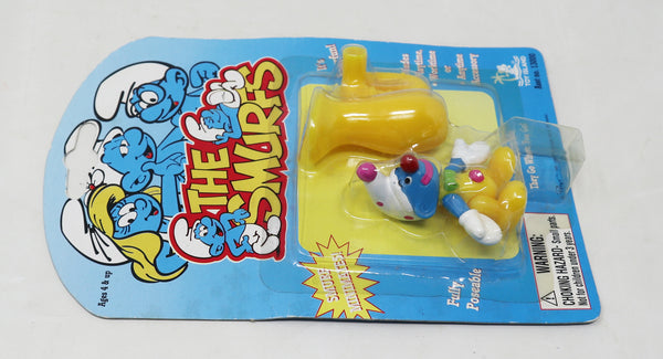 Vintage 1996 90s Toy Island Peyo The Smurfs Smurf Minimates Clown Fully Poseable 2" Figure No. 13000 MOC Carded Retro