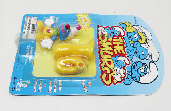 Vintage 1996 90s Toy Island Peyo The Smurfs Smurf Minimates Clown Fully Poseable 2" Figure No. 13000 MOC Carded Retro