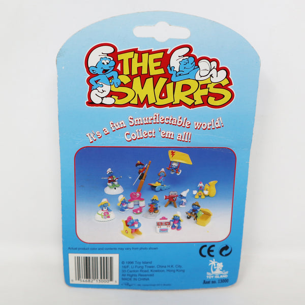 Vintage 1996 90s Toy Island Peyo The Smurfs Smurf Minimates Clown Fully Poseable 2" Figure No. 13000 MOC Carded Retro