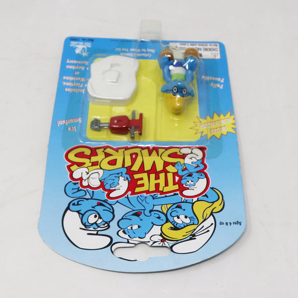 Vintage 1996 90s Toy Island Peyo The Smurfs Smurf Minimates Workman Fully Poseable 2" Figure No. 13050 MOC Carded Retro